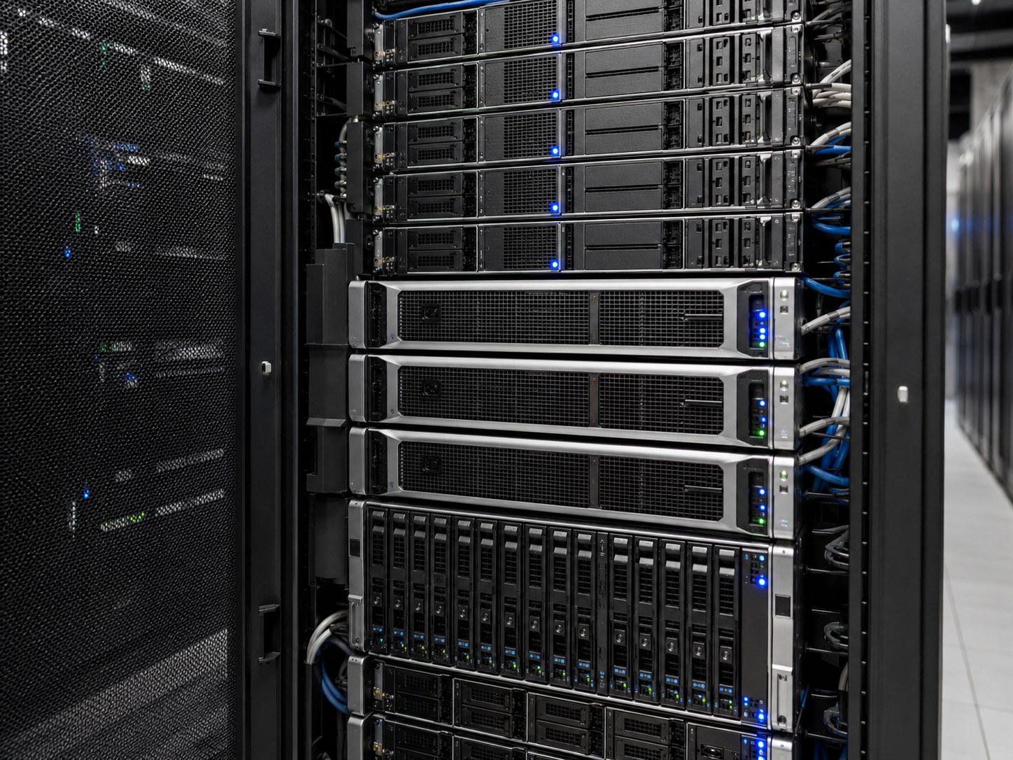 Серверная стойка с оборудованием Hewlett Packard Enterprise